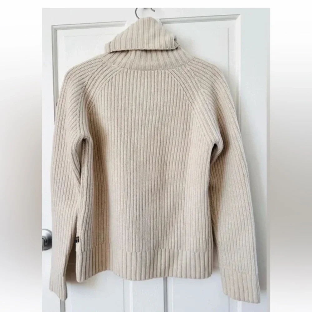 Fjallraven Ovik wool roll neck Women's Cream Turtleneck ribbed Sweater size XS - Picture 6 of 14